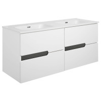 Doppel-Waschplatz TERRIACA 120cm | Zierblende anthrazit |...