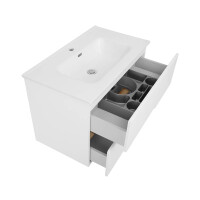 Badset TERRIACA 80cm 3-tlg. | Zierblende eiche | weiß-