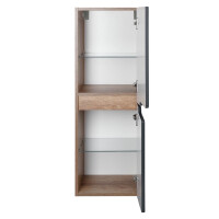 Midischrank TERRIACA 105cm | Hochglanz Fronten | eiche-grau