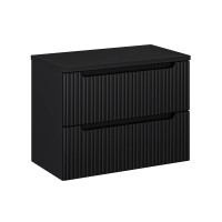 Bad Waschplatz ILUNA Black 80cm Schubfach | zum Unterbau blk | schwarz