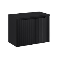 Bad Waschplatz ILUNA Black 80cm mit Türen | zum Unterbau blk | schwarz