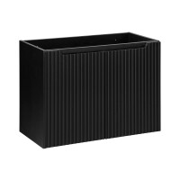 Bad Waschplatz ILUNA Black 80cm mit Türen | zum Unterbau blk | schwarz