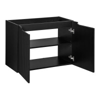 Bad Waschplatz ILUNA Black 80cm mit Türen | zum Unterba