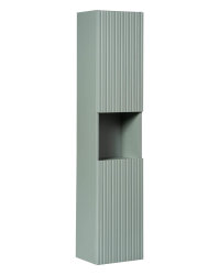Badezimmer Hochschrank LINETTE  | 140cm hoch 2-türig | grün