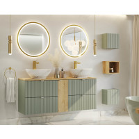 Badezimmer Hochschrank LINETTE  | 140cm hoch 2-türig | 