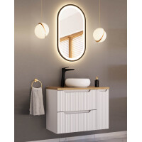 Bad Waschplatz ILUNA White 60cm Schubladen | Einbaubecken wh