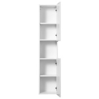 Badezimmer Hochschrank ILUNA White | 140cm hoch 2-türig
