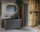 Badezimmer Waschplatz OZEAN Onyx 90cm mit Schubfächern | zum Unterbau inkl. Oberplatte | schwarz-oak