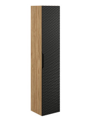Badezimmer Hochschrank OZEAN Onyx 170cm 1-türig | schwarz-oak