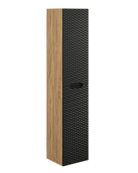 Badezimmer Hochschrank OZEAN Onyx 170cm 2-türig | schwarz-oak