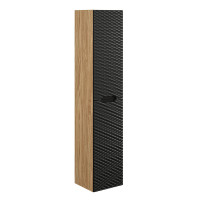 Badezimmer Hochschrank OZEAN Onyx 170cm 2-türig | schwarz-oak