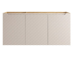 Badezimmer Waschplatz OZEAN Achat 120cm mit Türen | zum Unterbau inkl. Oberplatte | beige-oak