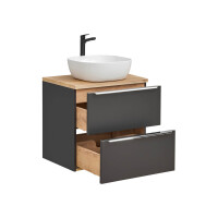 Bad-Set CAPRI 60cm 3-tlg. | Aufsatz-Becken weiß | schw