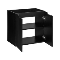 Bad Waschplatz ILUNA Black 50cm mit Türen | Einbaubecke