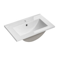 Bad Waschplatz ILUNA Black 50cm mit Türen | Einbaubecke