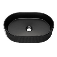 Bad Waschplatz ILUNA Black 60cm mit Türen | Aufsatzbeck