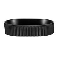 Bad Waschplatz ILUNA Black 60cm mit Türen | Aufsatzbeck