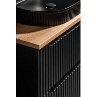 Bad Waschplatz ILUNA Black 120cm Schubfach | Unterbau OAK | 