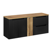 Bad Waschplatz ILUNA Black 140cm Schub & Türen | Be