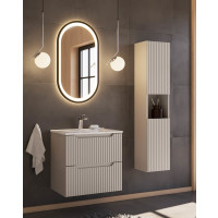Bad Hochschrank ILUNA Cashmere | 140cm hoch 2-türig | K