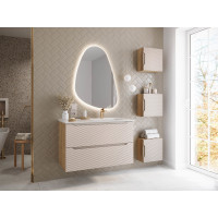 Badezimmer Spiegel RETRO nierenförmig 100x57cm | mit LE
