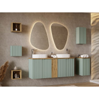 Badezimmer Spiegel RETRO nierenförmig 100x57cm | mit LE