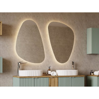 Badezimmer Spiegel RETRO nierenförmig 100x57cm | mit LE