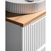 Bad Waschplatz ILUNA White 60cm Schubladen | Becken Riffel |