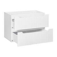Bad Waschplatz ILUNA White 80cm Schubfach | mit Einbaubecken