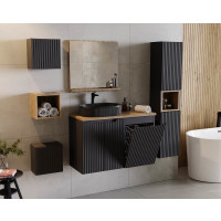 Badezimmer Seitenschrank ILUNA White 40cm | mit Wäschek