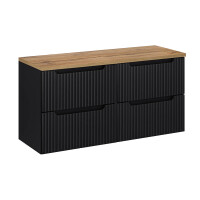 Bad Waschplatz ILUNA Black 120cm Schubfach | Becken black...