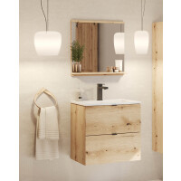 Bad-Set ILUNA Oak 60cm Schubladen | 5-tlg Einbaubecken |...