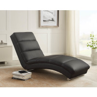 Relaxliege 170cm in Kunstlederoptik | verchromte Fü&szl