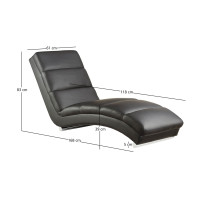 Relaxliege 170cm in Kunstlederoptik | verchromte Fü&szl