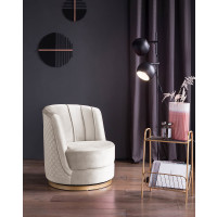 Clublounge Drehsessel Samt | goldener Metallsockel | beige 4