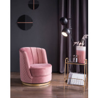 Clublounge Drehsessel Samt | goldener Metallsockel | beige 7