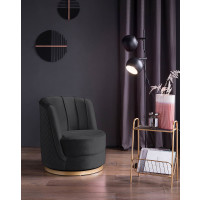 Clublounge Drehsessel Samt | goldener Metallsockel | schwarz
