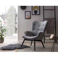 Relaxsessel mit Samtbezug | mit Armlehnen | grau 5