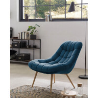 Relaxsessel XXL mit Samtbezug | Beine Holzoptik | grün 