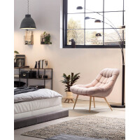 Relaxsessel XXL mit Samtbezug | Beine Holzoptik | ros&eacute