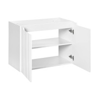 Bad-Set ILUNA White 80cm Türen | 3-tlg Einbaubecken | w