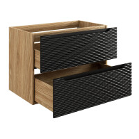 Waschplatz 80cm mit Aufsatzbecken schwarz | schwarz-oak | OZ