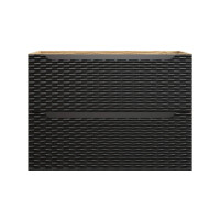 Waschplatz 80cm mit Aufsatzbecken schwarz | schwarz-oak | OZ