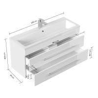 Badmöbel Waschplatz 100cm Portus 1000 SlimLine | wei&sz