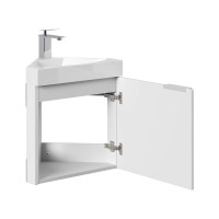 Badezimmer Raumspar Eck-Waschplatz ANGOLO 53cm | weiß 
