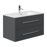 Waschplatz KUBOA 90cm | Keramikbecken | graphit grau