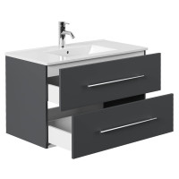 Waschplatz KUBOA 90cm | Keramikbecken | graphit grau