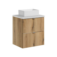 Bad Waschplatz ILUNA Oak 50cm Schubladen gallery