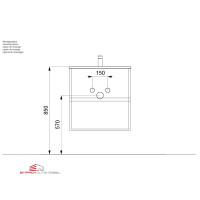 Badmöbel Waschtisch LIMES 60cm | inkl. Waschbecken | go