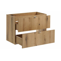Bad Waschplatz ILUNA Oak 80cm Schubfach | Becken geriffelt |